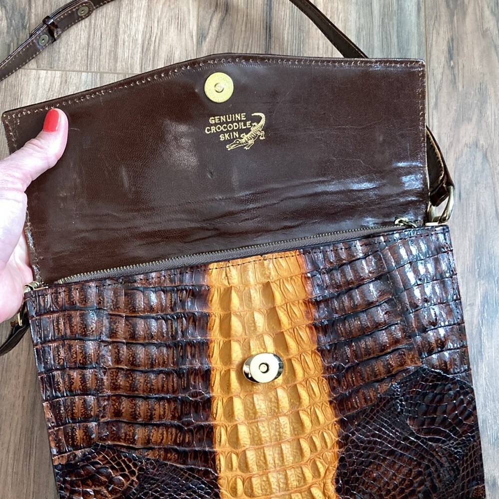 Vintage genuine crocodile handbag - Picture 4 of 17